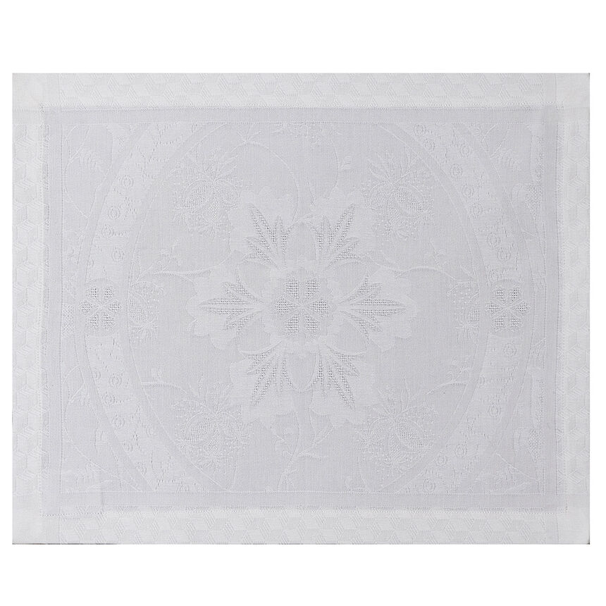Placemat Duchesse White 20"x14" 100% cotton, , hi-res image number 1