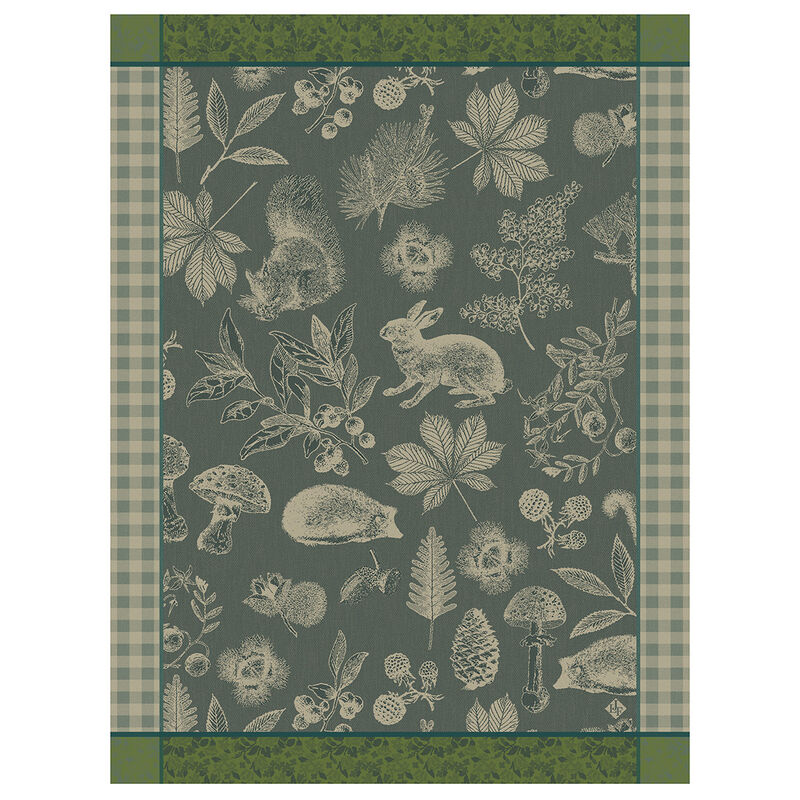 Tea towel Dans les bois Tableau Green 60x80 100% cotton, , hi-res