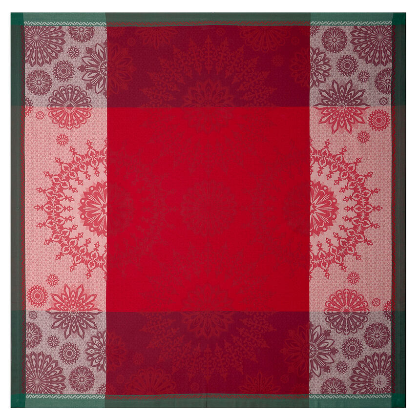 Tablecloth Lumi&egrave;res d'&eacute;toiles  Red 69"x69" 100% cotton, , hi-res image number 4