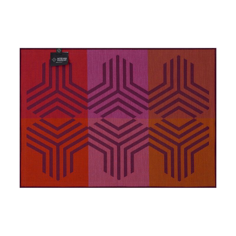 Placemat Kaléidoscope Fusion purple 20"x14" 100% cotton, , hi-res image number 0