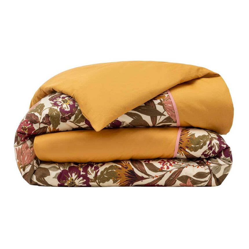 Duvet cover Panache de fleurs  Yellow 68"X86"Twin 100% cotton, , hi-res image number 1