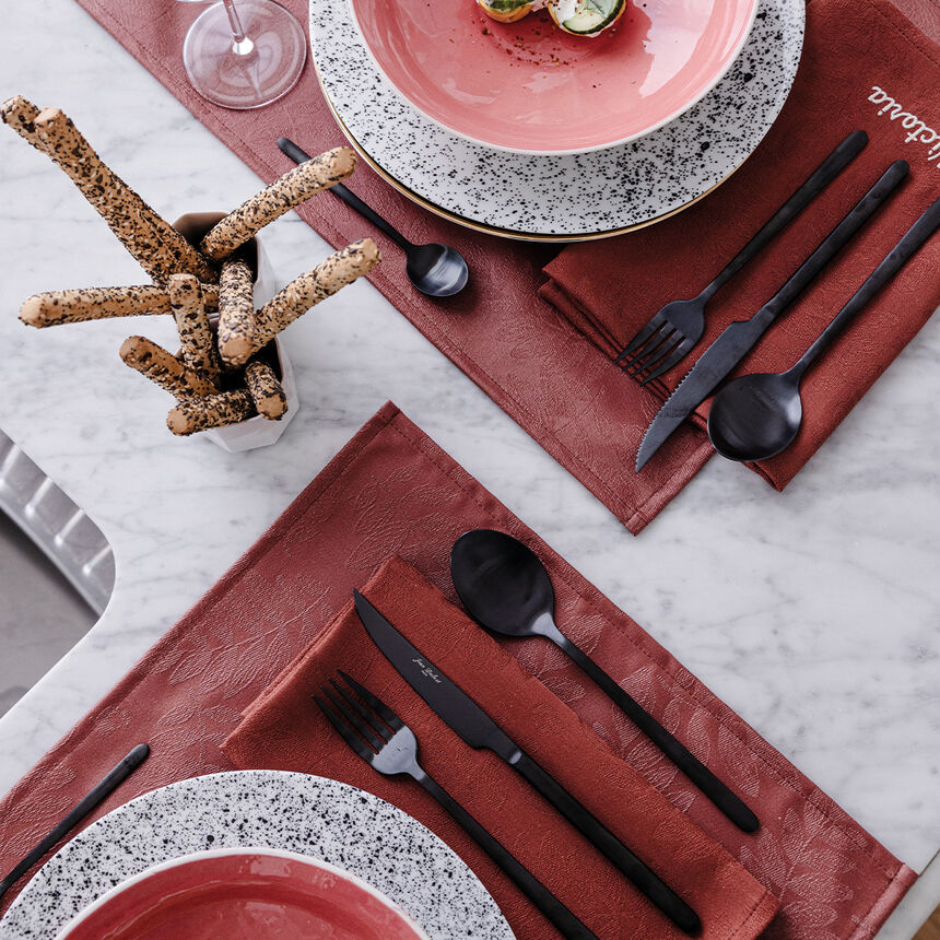 Coated placemat Vegetal mood Red 20"x14" 100% cotton, , hi-res image number 2