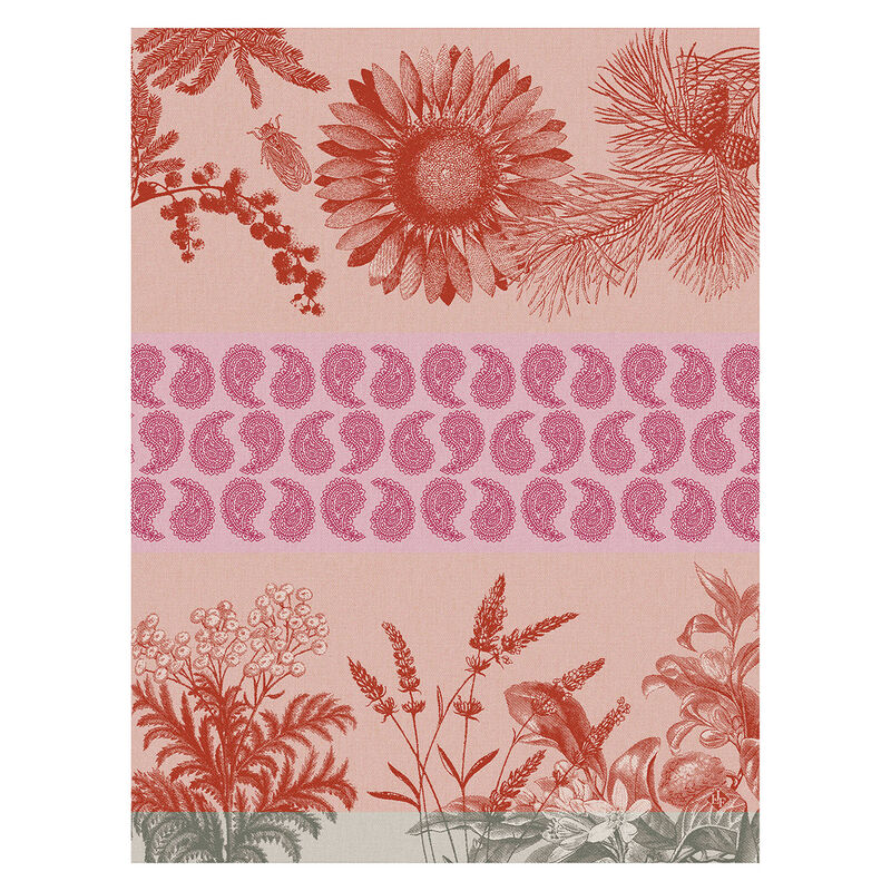 Tea towel Soleil au jardin Red 24"x31" 100% cotton, , hi-res image number 0