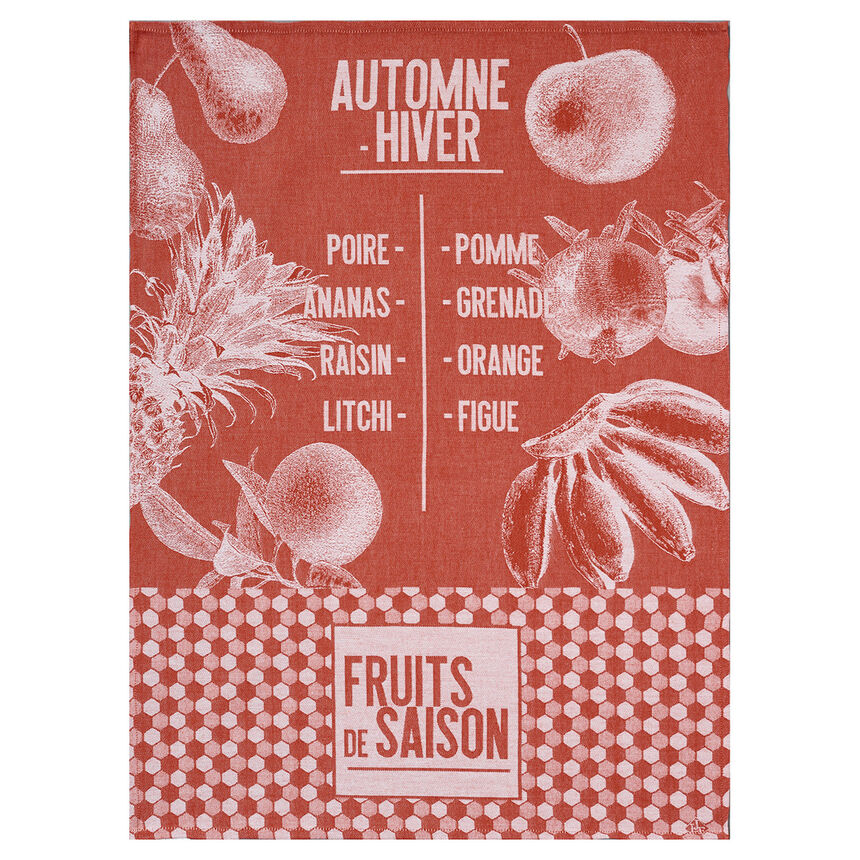 Tea towel De saison Fruits Pumpkin 24"x31" 100% cotton, , hi-res image number 1
