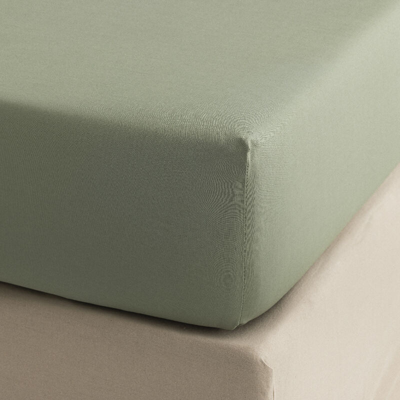 Fitted sheet Charmilles Green  100% cotton, , hi-res
