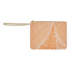 Pouch Palme Orange 8"x6" 100% cotton, acrylic coating. Garnish: Cattle leather, , hi-res image number 1