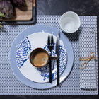 Coated placemat Empreintes Tissage Blue 20"x14" 100% cotton, , hi-res image number 0
