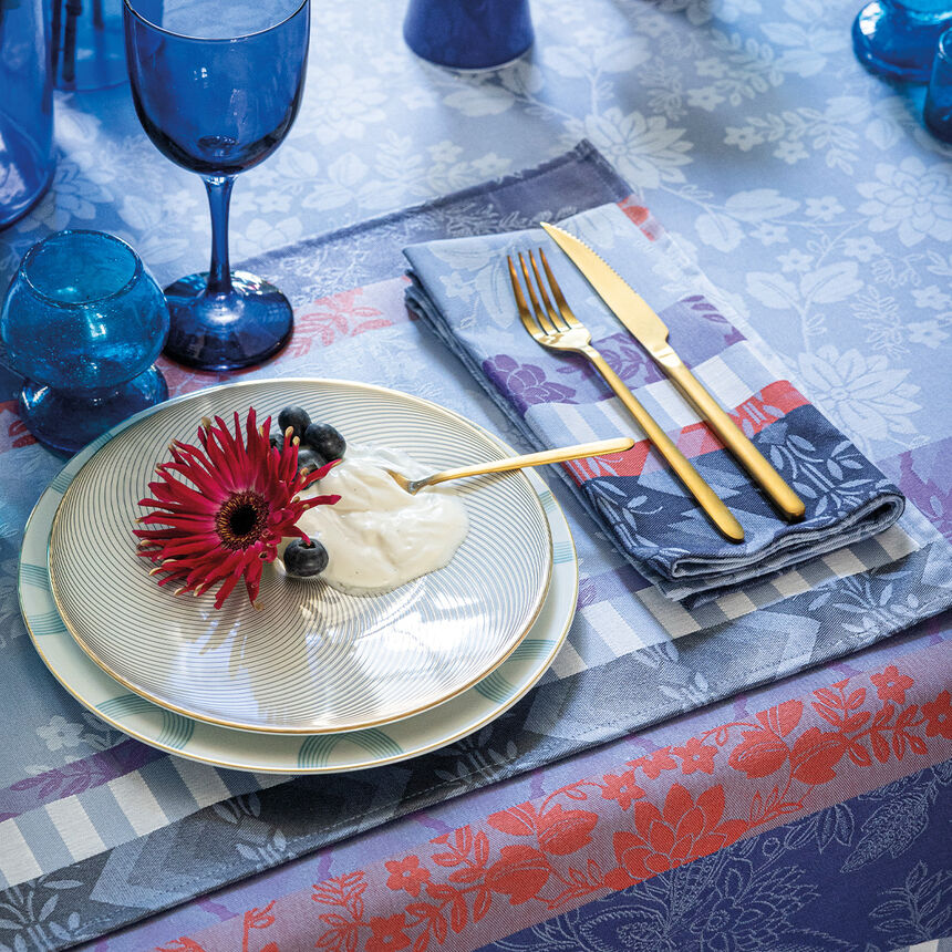 Serviette de table Gipsy Azur 50x50 100% coton, , hi-res image number 0