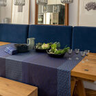 Coated tablecloth Caractère Enduit Blue 59"x59" 100% cotton, , hi-res image number 0