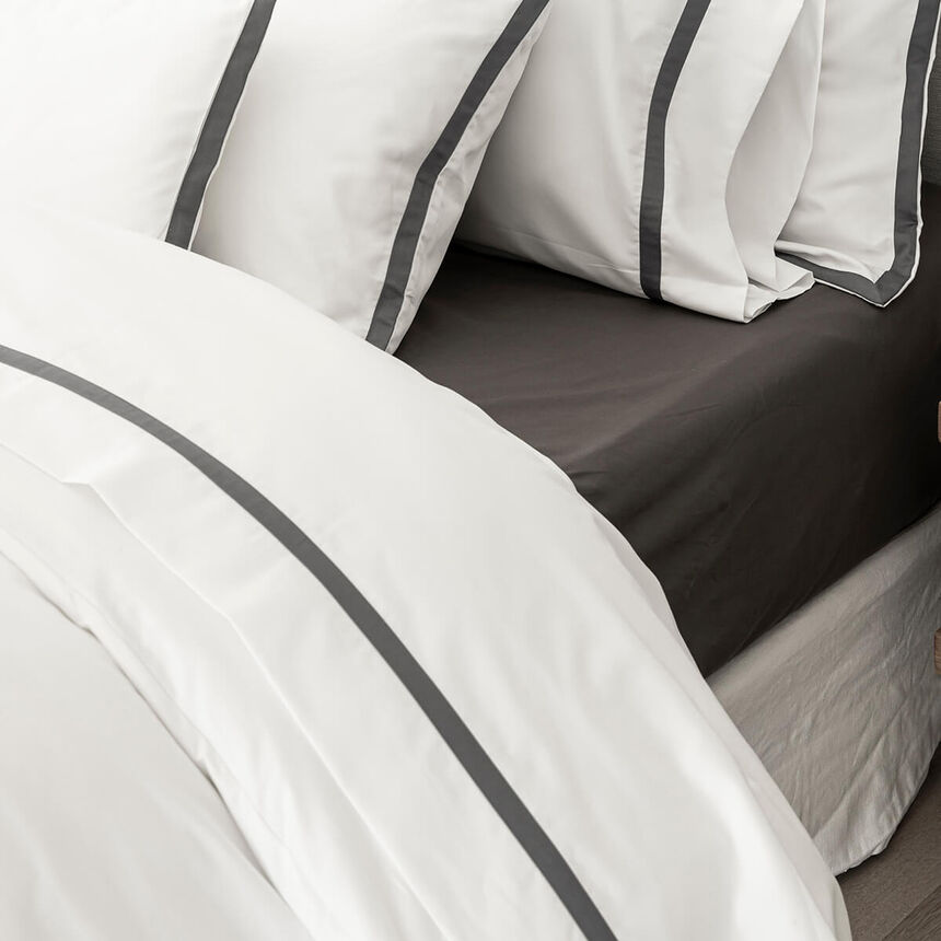 Flat sheet Apparat Dark grey 94"X118" 100% cotton, , hi-res image number 1