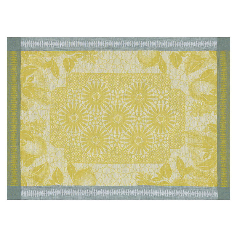 Placemat Jardin d'orient Yellow 20"x14" 100% linen, , hi-res