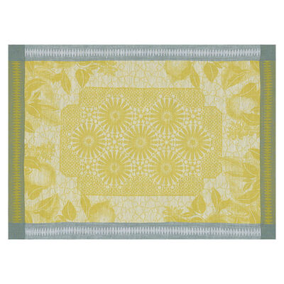 Placemat Jardin d'orient Yellow 20"x14" 100% linen,  Placemat Jardin d'orient Yellow 20"x14" 100% linen