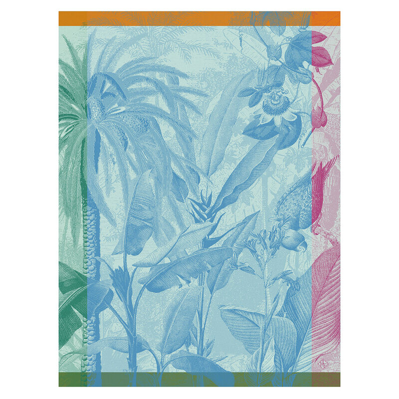 Tea towel Équateur Blue 24"x31" 100% cotton, , hi-res image number 1