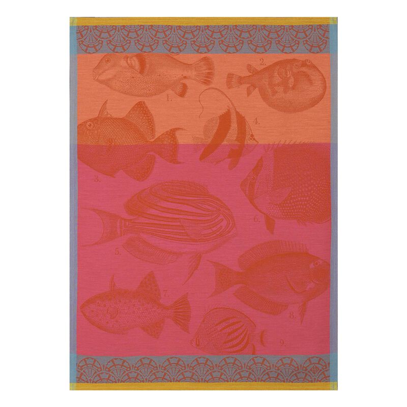 Tea towel Moorea Coral 24"x31" 100% cotton, , hi-res image number 0