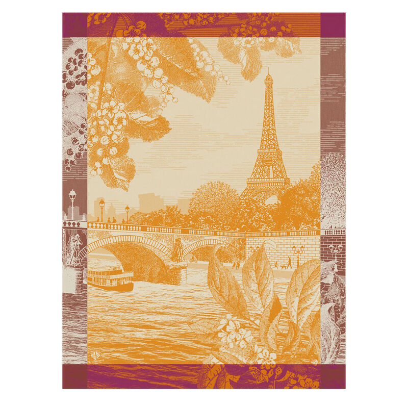 Tea towel Paris sur seine Orange 60x80 100% cotton, , hi-res image number 0