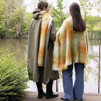 Poncho H&ocirc;tel particulier marqueterie Taille unique 100% mohair
