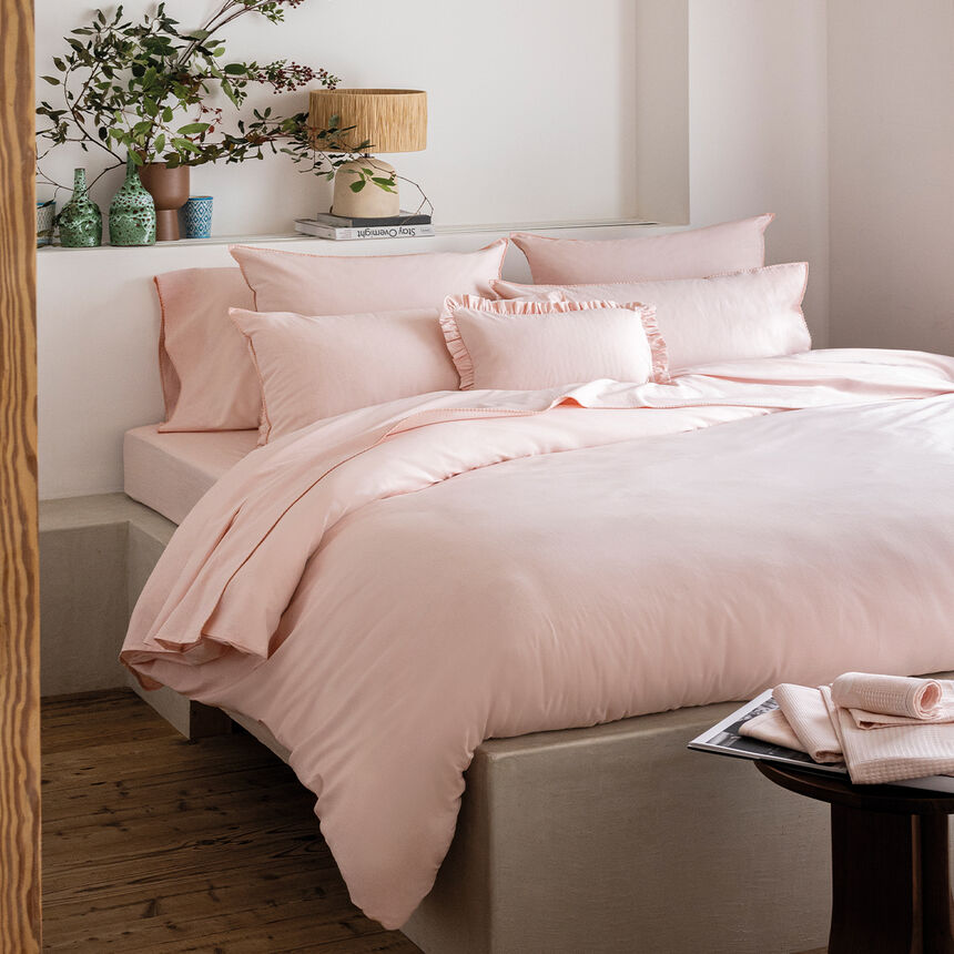 Duvet cover Eclat Pink 68"X86"Twin 100% cotton, , hi-res image number 0