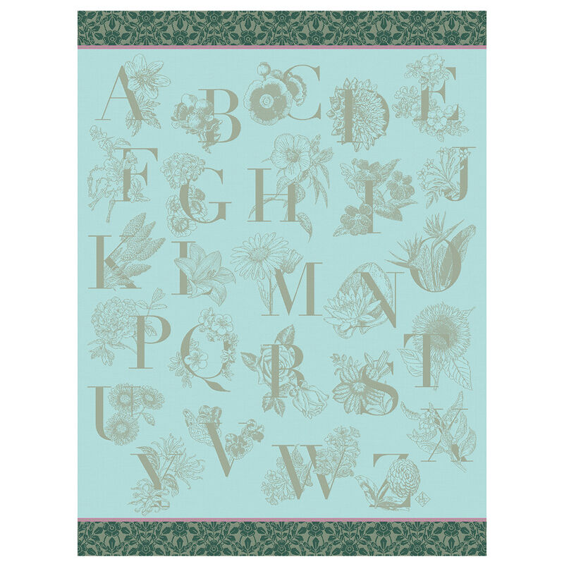 Tea towel De A à Z Green 60x80 100% cotton, , hi-res image number 0