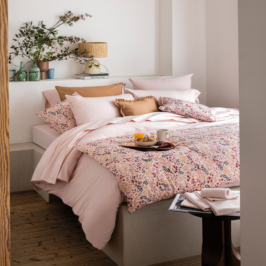 Duvet cover Eclat Pink 68"X86"Twin 100% cotton, , hi-res image number 4