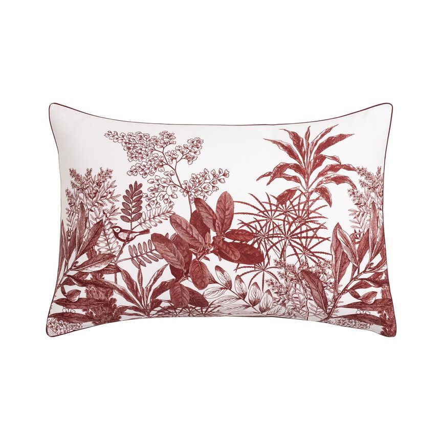 Pillowcase Feuilles en sc&egrave;ne  Red 16"x31" 100% cotton, , hi-res image number 6