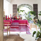 Coated tablecloth Mumbai Enduit Pink 175x175 100% cotton, , hi-res image number 0