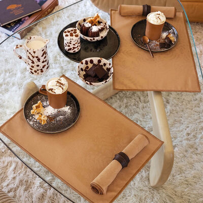 Coated placemat Vegetal mood avec surjet bourdon  Cotton