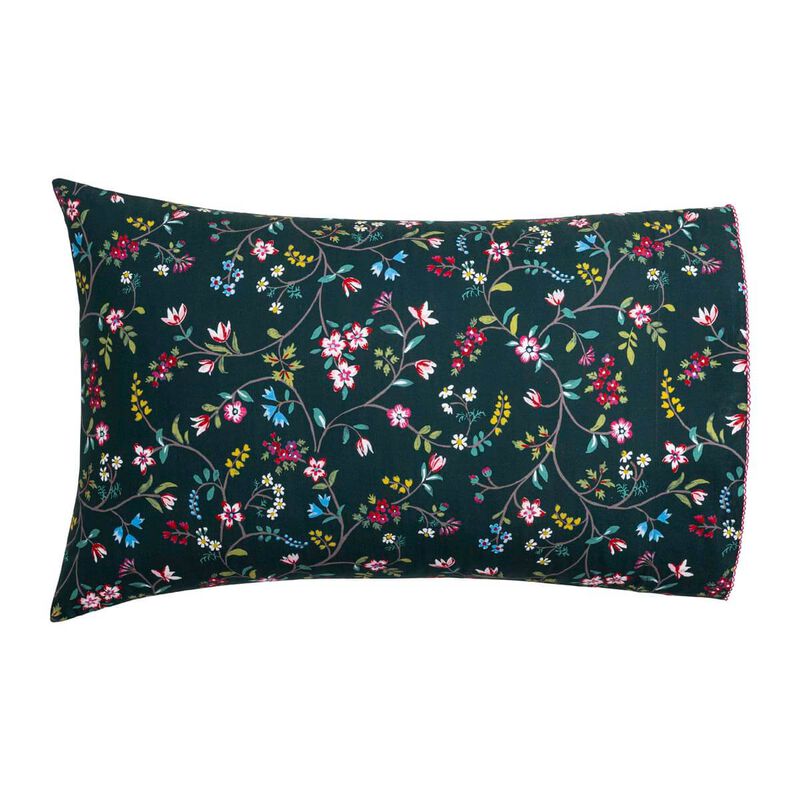 2 Pillowcases Vagabonde Green 22"X42"King,Pair 100% cotton, , hi-res image number 1