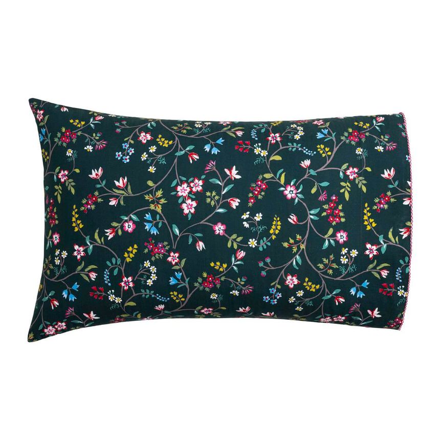 2 Pillowcases Vagabonde Green 22"X42"King,Pair 100% cotton, , hi-res image number 1