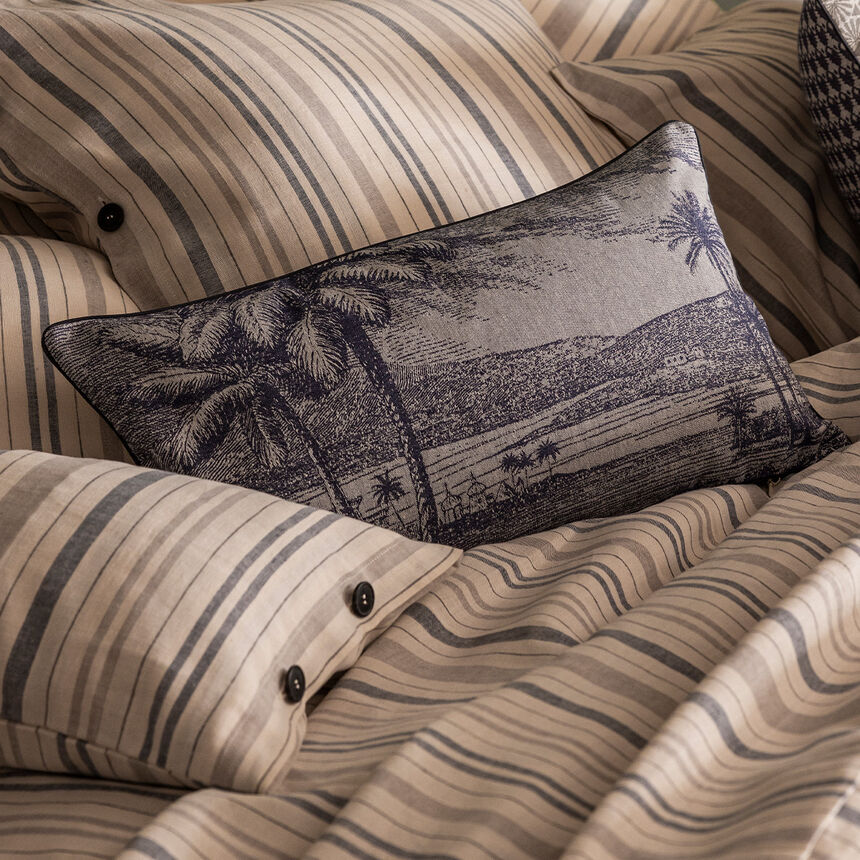 Cushion cover Dune Blue 12"x20" 100% cotton, , hi-res image number 0