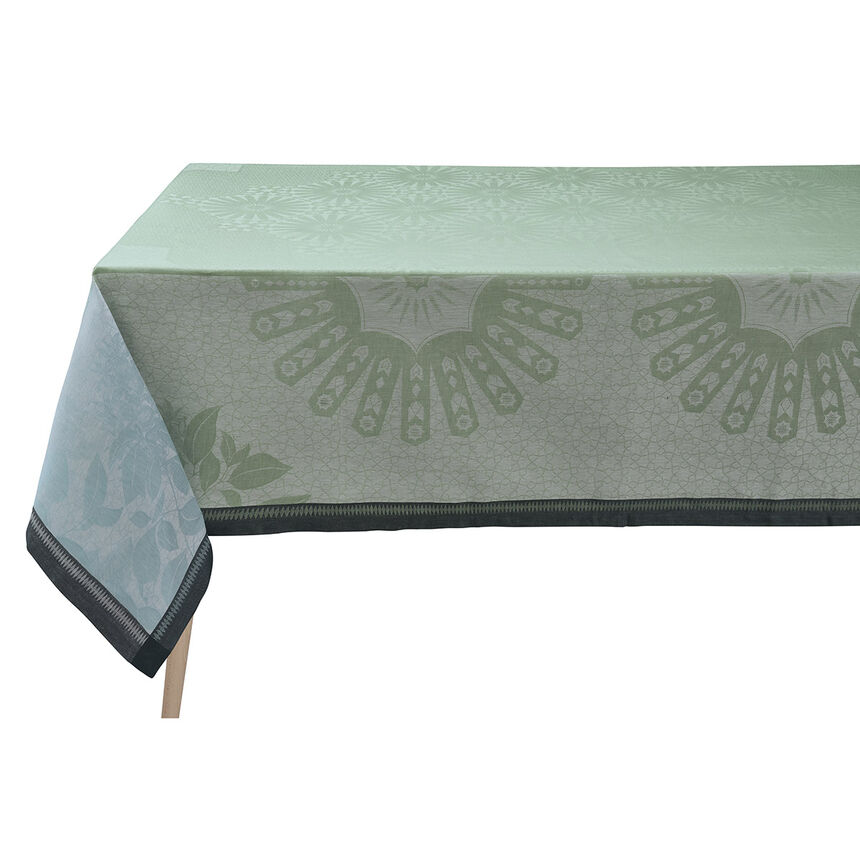 Tablecloth Jardin d'orient Light Green 47"x47" 100% linen, , hi-res image number 1