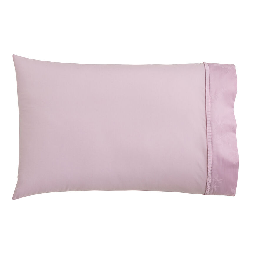 2 Pillowcases Pois de senteur Pink 22"X33"Standard,Pair 100% cotton, , hi-res image number 1