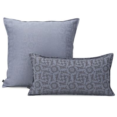 Housse de coussin Ottomane Fresque Ardoise 50x50 100% lin