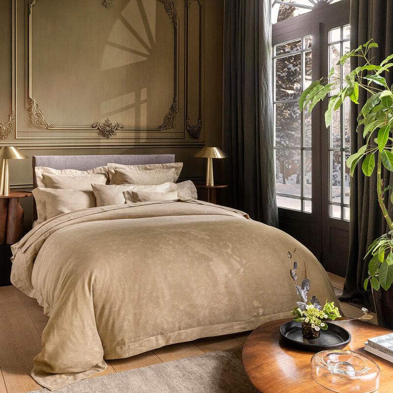 Housse de couette  Arabesque Sepia 224X234 50% coton - 50% lin, , hi-res