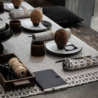 Tablecloth Empreintes Black 59"x59" 100% cotton, , hi-res image number 3
