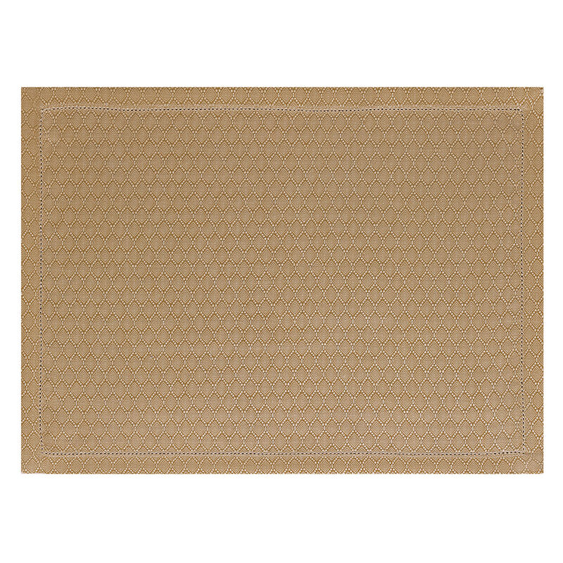 Placemat Portofino Géo Brown 20"x14" 100% linen, , hi-res image number 1