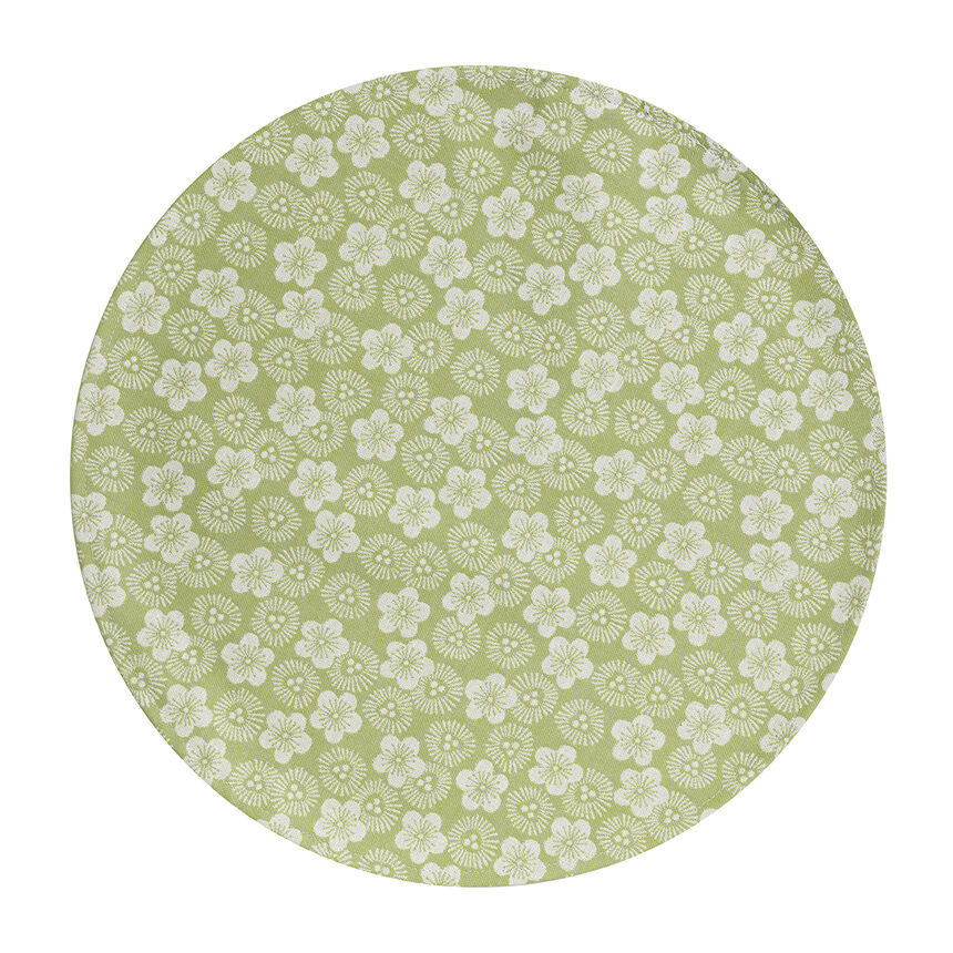 Coated placemat Wagara coated Green &Oslash;15" 100% cotton, , hi-res image number 1