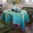 Tablecloth Parfums de bagatelle Hydrangea 69"x69" 100% cotton, , hi-res image number 0