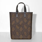Hand-carried bag Python Marron  100% cotton, acrylic coating. Garnish: Cattle leather, , hi-res image number 3