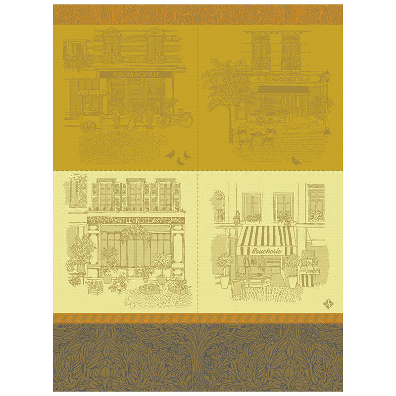Tea towel Devantures Yellow 24"x31" 100% cotton, , hi-res image number 0
