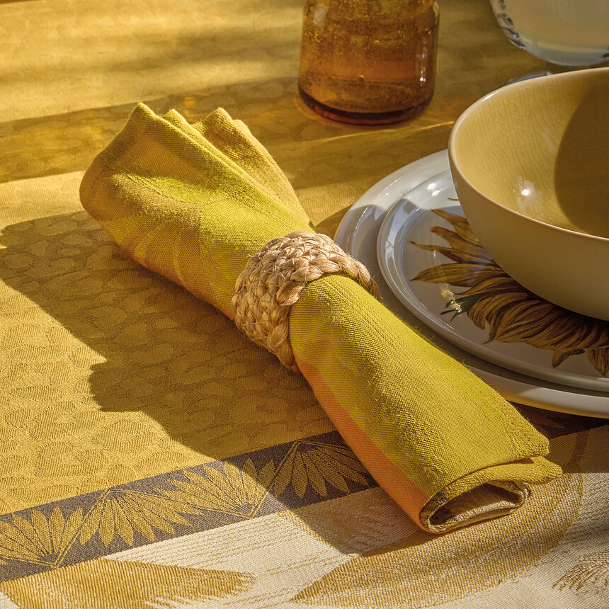 Napkin Sinhar&acirc;ja Yellow 50x50 100% cotton, , hi-res