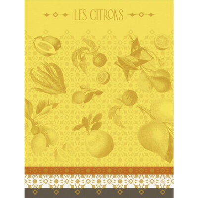 Tea towel La beaut&eacute; du zeste Yellow 24"x31" 100% cotton