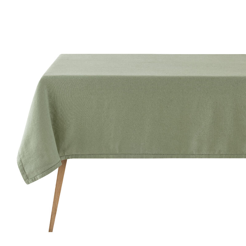 Tablecloth Nuances Green 59"x59" 50% cotton - 50 % linen, , hi-res image number 0