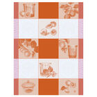Tea towel Confitures Carreaux Orange 24"x31" 100% cotton, , hi-res image number 1