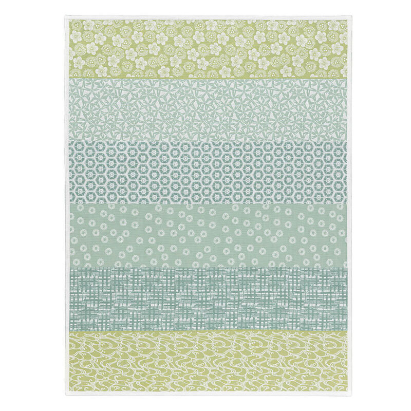 Tea towel Wagara Green 24"x31" 100% cotton, , hi-res image number 0