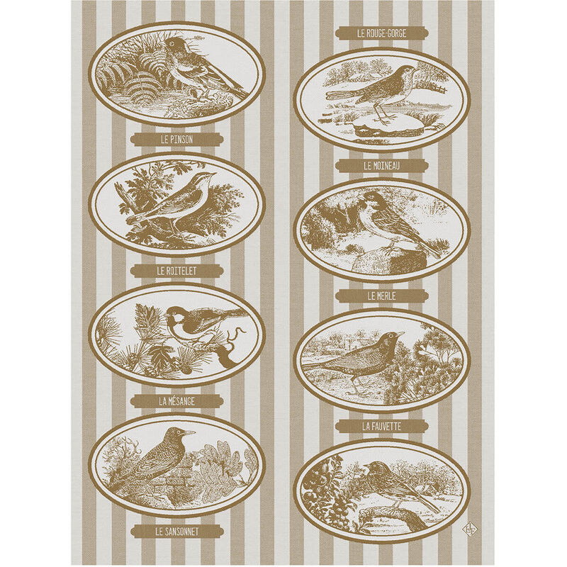 Tea towel Mélodies Beige 24"x31" 100% cotton, , hi-res image number 0