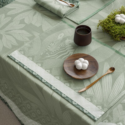 Placemat Nature Sauvage Green 20"x14" 100% cotton,  Placemat Nature Sauvage Green 20"x14" 100% cotton