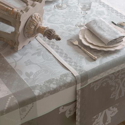 Runner Azulejos Grey 22"x59" 100% cotton
