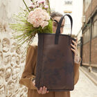 Hand-carried bag Perchoir Marron  100% cotton, acrylic coating. Garnish: Cattle leather, , hi-res image number 0