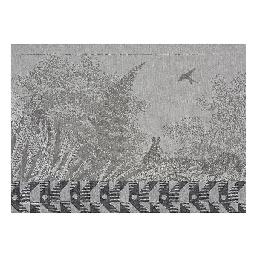 Placemat For&ecirc;t enchant&eacute;e Grey 20"x14" 100% cotton, , hi-res image number 1