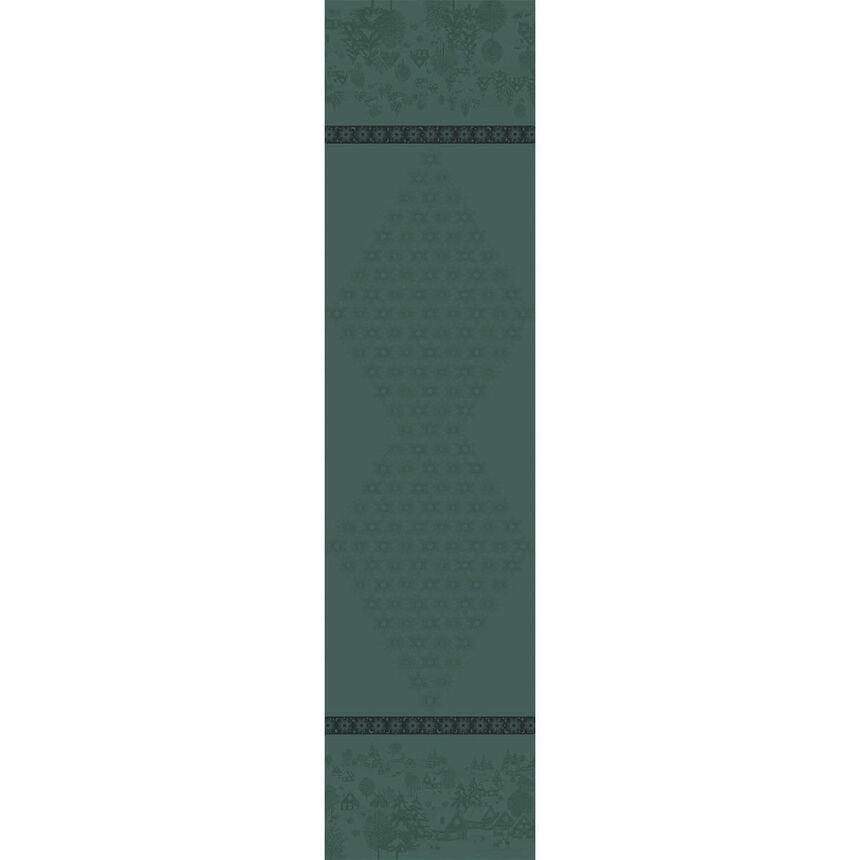 Runner Sous les &eacute;toiles Green 20"x59" 100% cotton, , hi-res image number 1